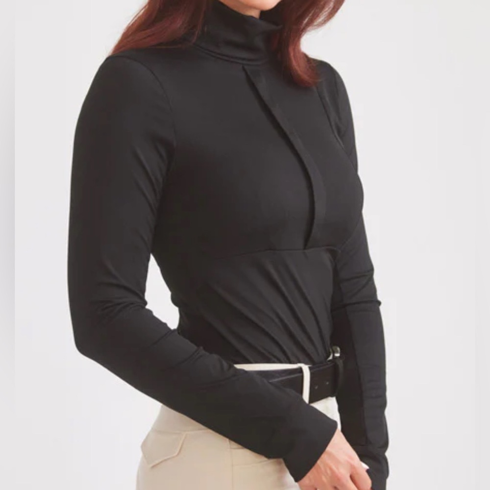 Black Solid Citizen Turtleneck Top